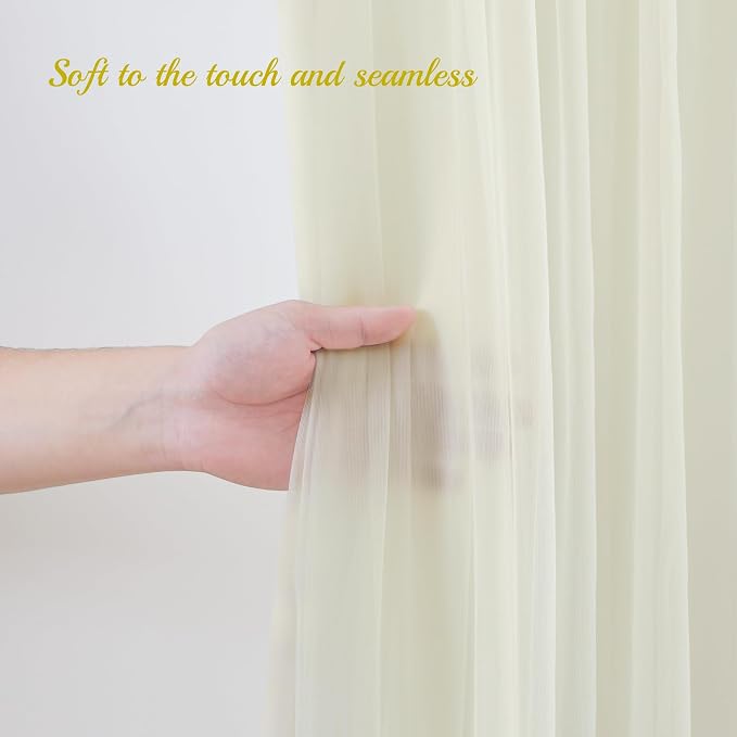 20x10ft Ivory Tulle Backdrop Curtain - Image 6