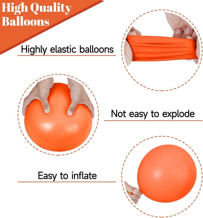 68Pcs Blue and Orange Balloons 12 Inch Nude Color Deep Light Blue Balloon - Image 3