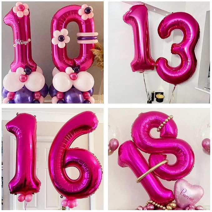 Hot Pink 20 Balloon Numbers, 40 Inch 20 Birthday Balloon Foil Mylar Number 20 - Image 5