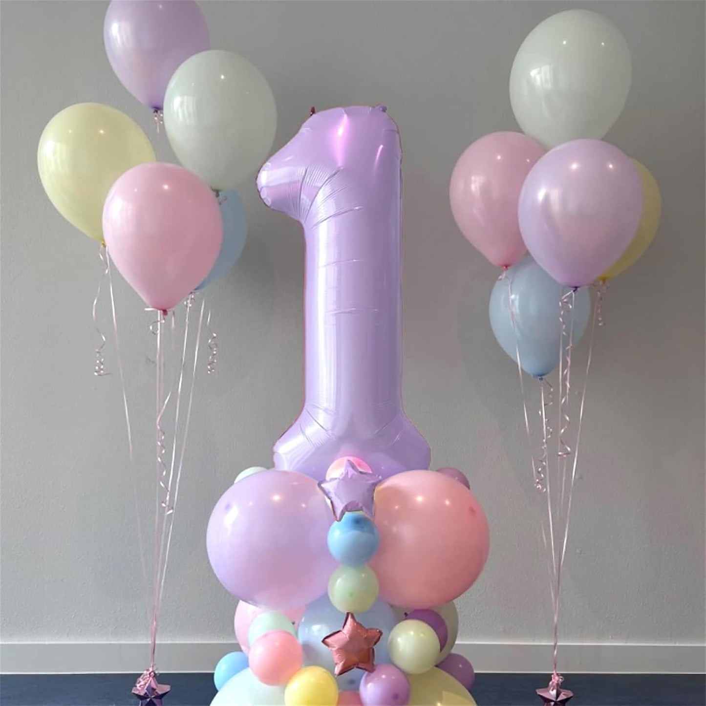30th Birthday Balloons Pastel Purple for Women, 40 Inch Giant Dusty Light Purple Mylar Foil Number 30 Balloons Kit, Lilac Helium 30 Balloons for Thirty Anniversary New Year Party Decorations Supplies