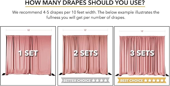 AK TRADING CO. 10 feet x 10 feet Polyester Backdrop Drapes Curtains Panels - Image 2