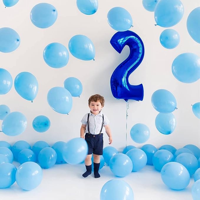 Lovoir 40 Inch Navy Blue Number 2 Balloon Large Size Jumbo Digit Mylar Foil - Image 4
