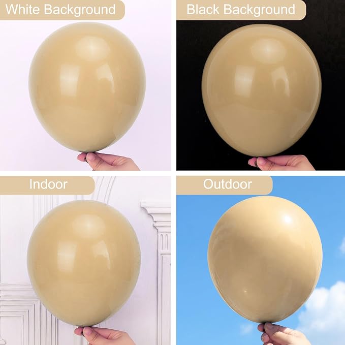 RUBFAC 87pcs Light Brown Balloons Different Sizes 18 12 10 5 Inches, Premium - Image 4