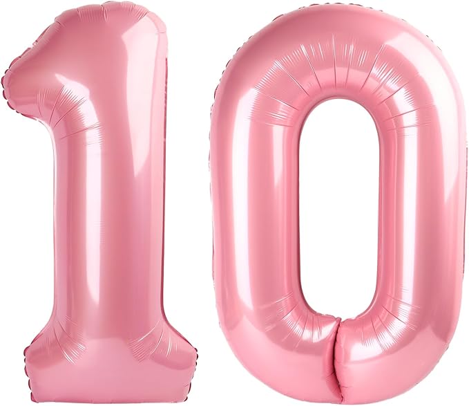 Number Balloons 10 Balloon 40 inch Pink by Enyeopd