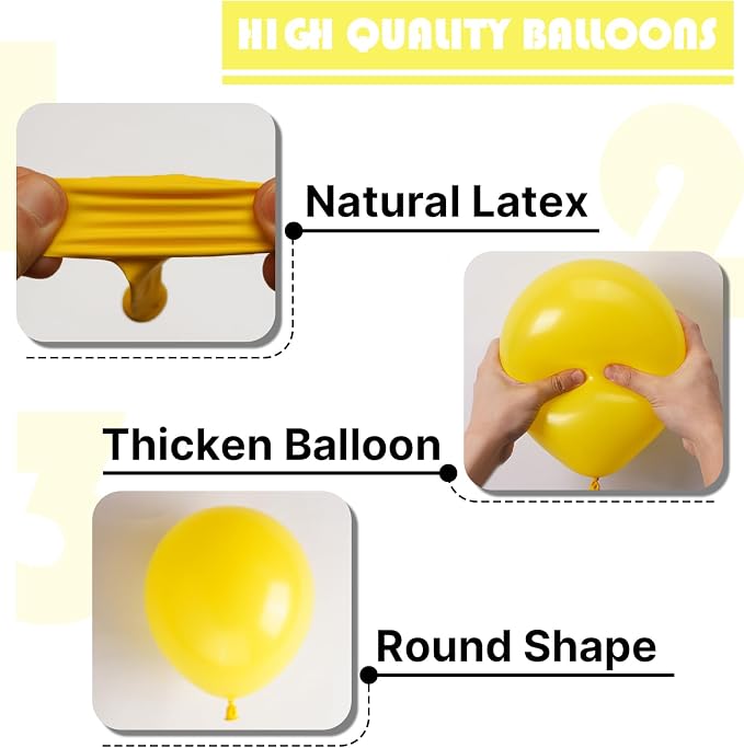 PartyWoo Yellow Balloons 100pcs Balloons Matte Yellow Latex Helium 5 Inch | - Image 6