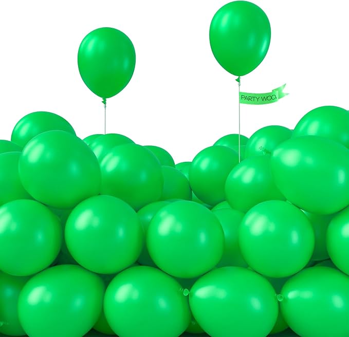 PartyWoo Green Balloons 50pcs Green Latex Helium Balloons 5 Inch | Birthday by PartyWoo