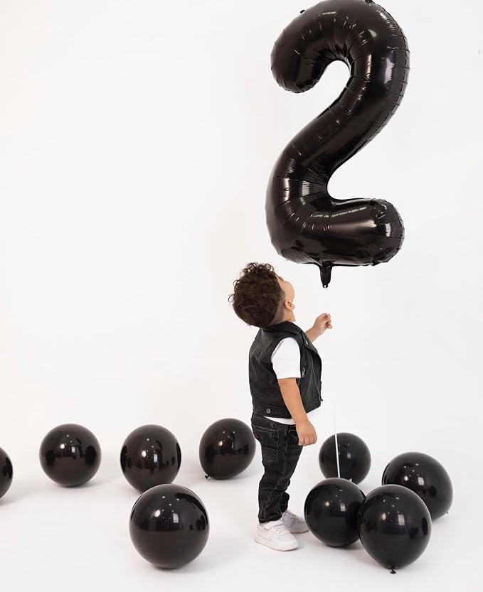 Black Number 2 Balloon 40 Inch - Image 2