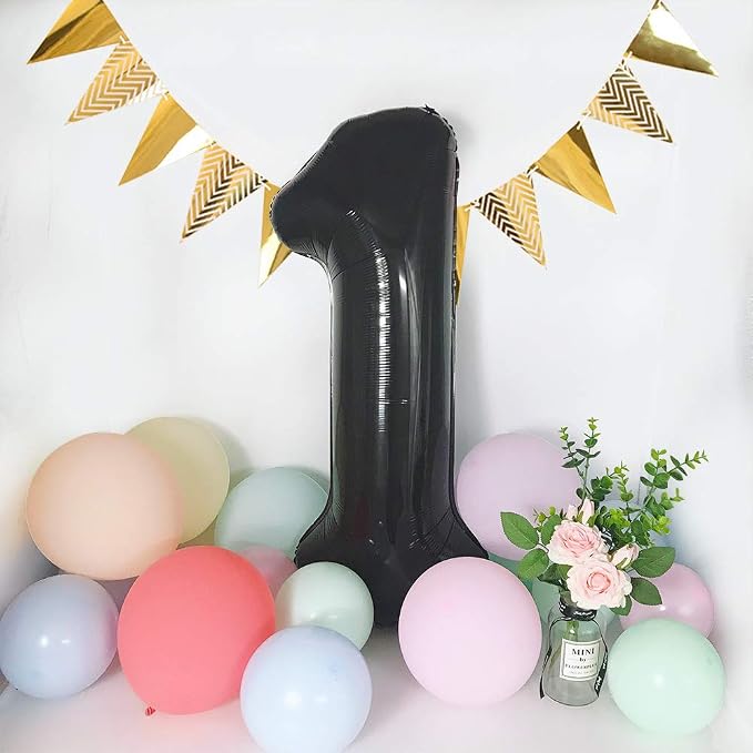TONIFUL 40 Inch Black Number 5 Balloons Large Foil 5th Birthday Decorations | - Image 7