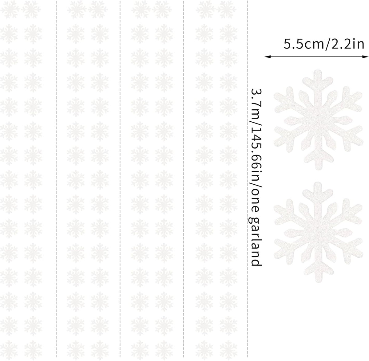 Snowflake-Snow White Christmas Party-Decoration Garland - 52ft Frozen Winter Wonderland Ornaments Hanging Paper Streamers,New Years Birthday Baby Shower Wedding Holiday Classroom Ceiling Decor Hugfond