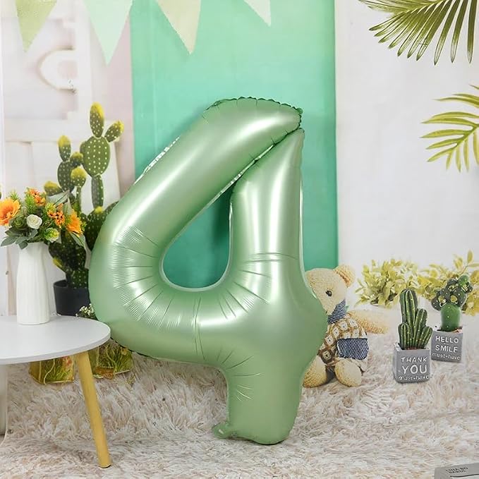 3 Balloon Number 40 Inch Olive Green Balloons - Image 4