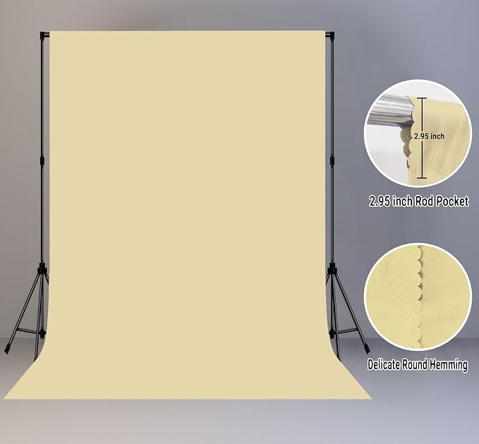 Tan Photography Backdrop for Photoshoot, Fabric 6x9ft | Polyester Studio Photo - Image 2