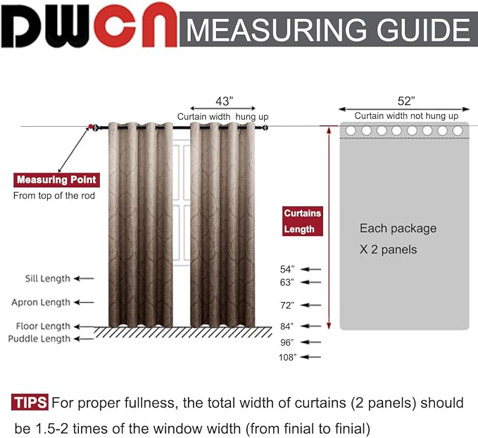 DWCN Ombre Blackout Curtains for Living Room - Image 8