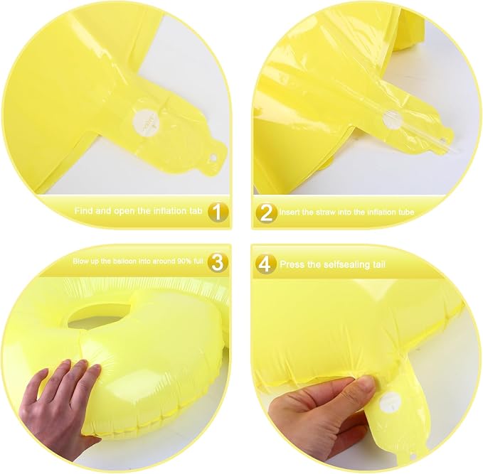 Yellow Number 6 Balloon 40 inch, Balloon numbers party supplies, deco photo - Image 2