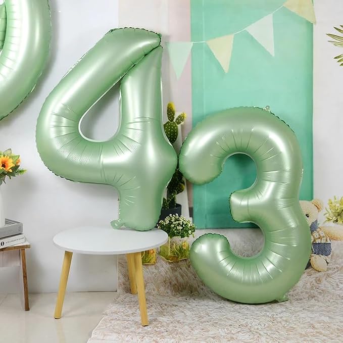 3 Balloon Number 40 Inch Olive Green Balloons - Image 6