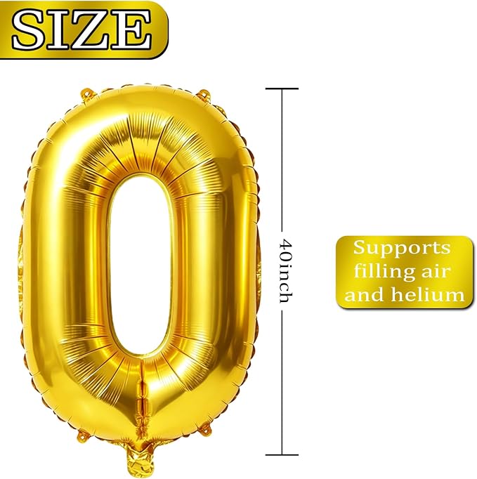 40 Inch Number 51 Balloons for 51st Birthday Party Decorations, 0-100 Gold - Image 4