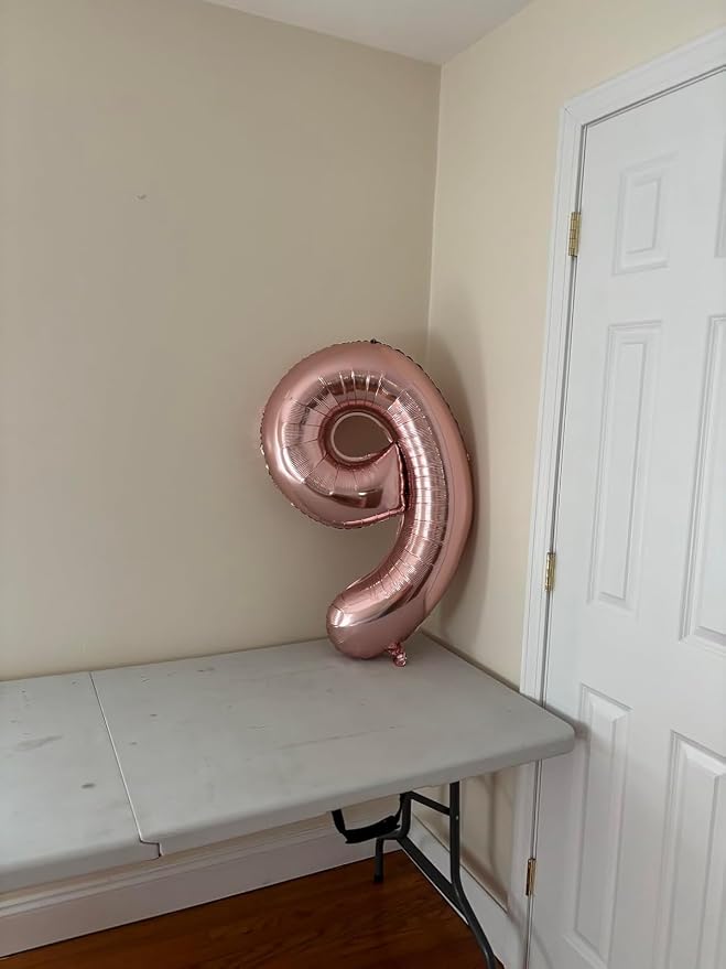 40 In Rose Gold Number 9 Balloon, 9th Birthday Party Decorations - Image 4