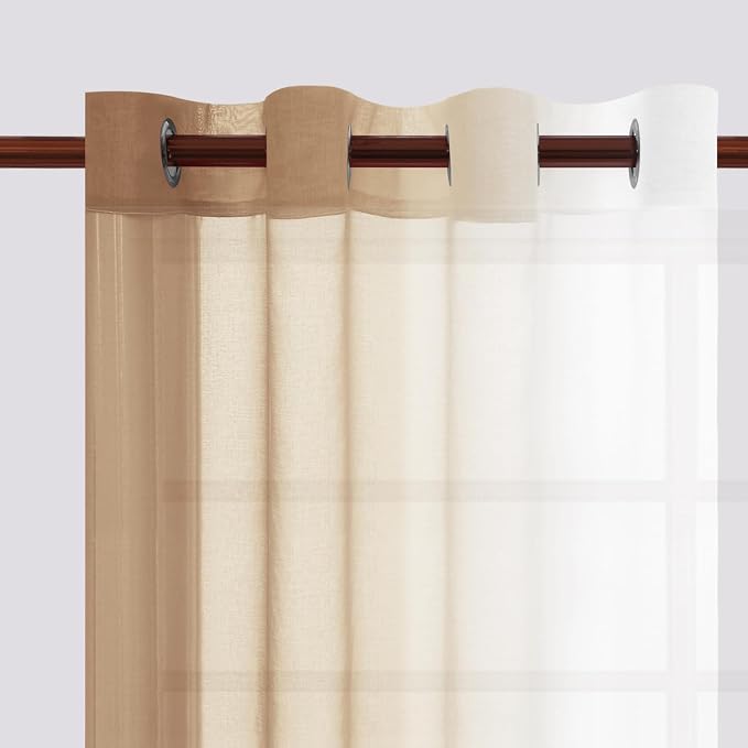 DWCN Ombre Faux Linen Sheer Curtains - Image 3