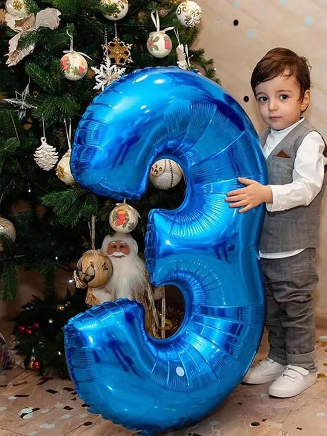 Number 0 Balloons 40 Inch Blue Birthday Balloons - Image 4
