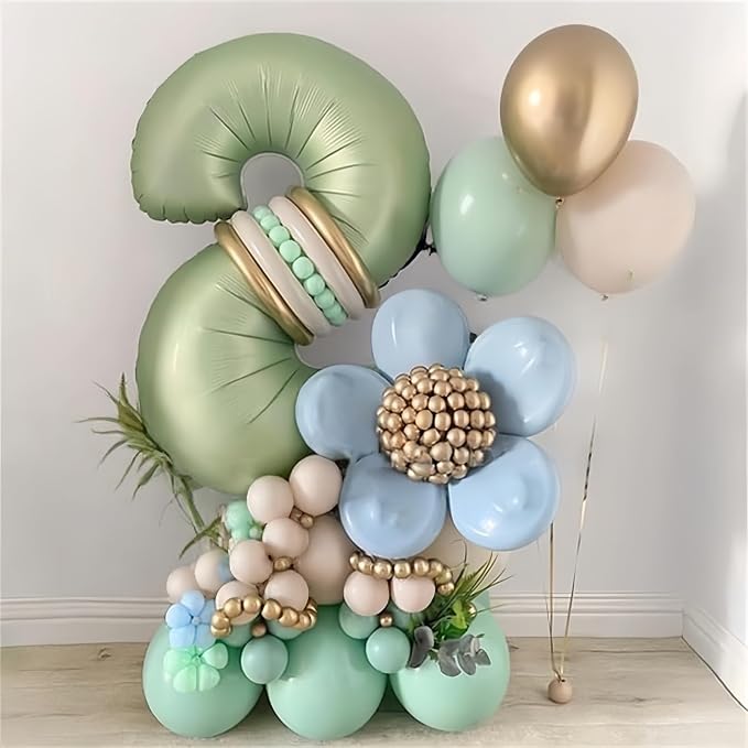 Sage Green 21st Birthday Balloons - Image 3