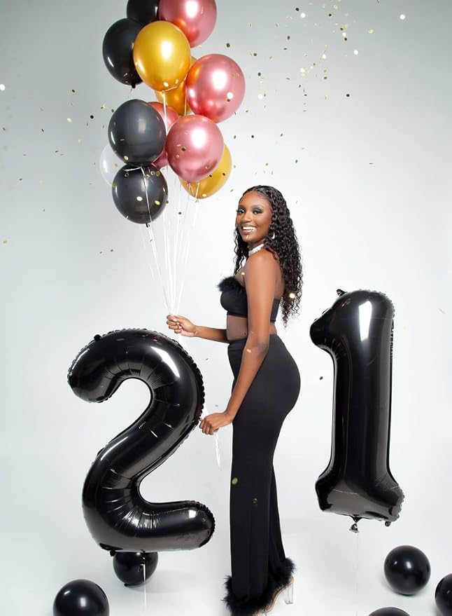 40 Inch Black Number 4 Balloon Birthday Party Decorations - Image 7