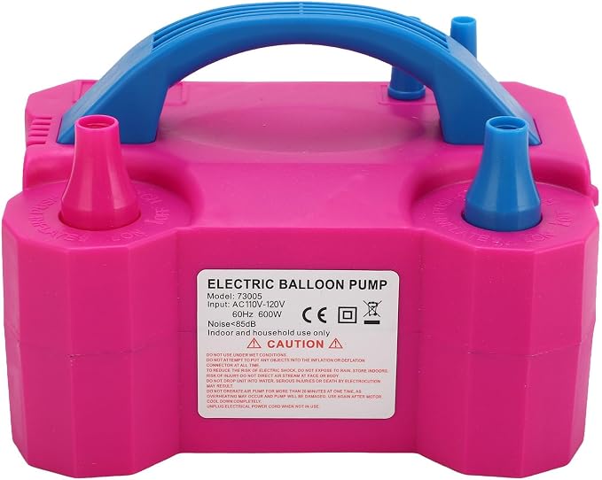600W Electric Air Balloon Pump Rose Red Dual Nozzle Automatic and Manual - Image 5