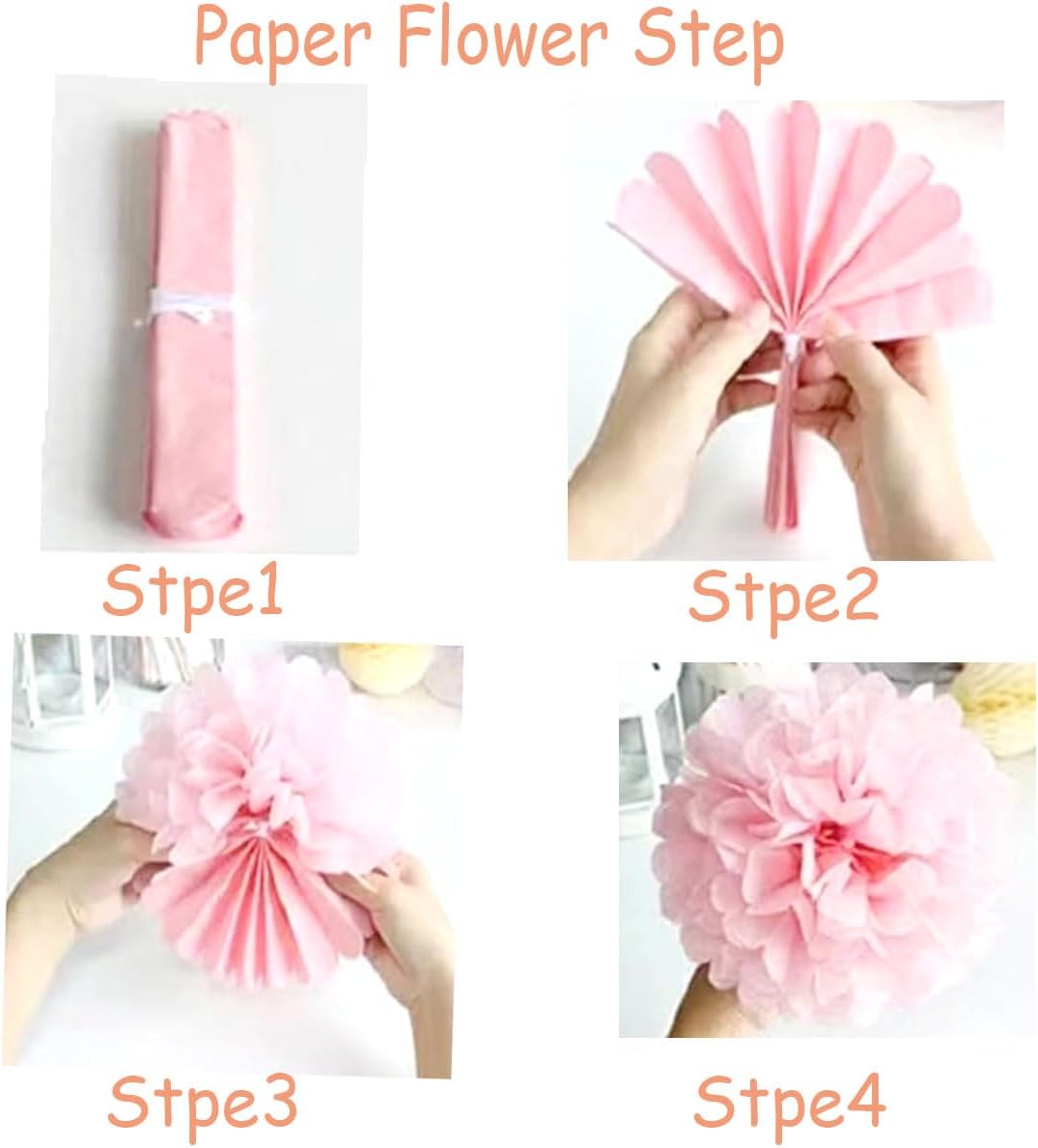 12pcs 10in & 12in Black Paper Pom Poms - Tissue Paper Flower Hanging Balls for Wedding, Party, Baby Shower & Nursery Decor