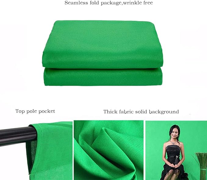 Green Screen Backdrop 5x7ft Photo Backdrop Chromakey Muslin Portrait Green - Image 6