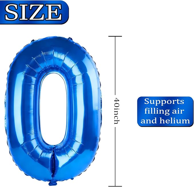 40 Inch Number 83 Balloons for 83rd Birthday Party Decorations, 0-100 Dark Blue - Image 4