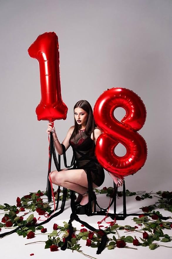 17 Balloon Number 40 Inch Red Balloons - Image 3