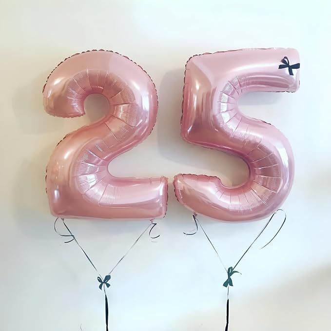 40'' Pink Number 9 Balloon, Self Inflating Foil Light Pink Number Balloons Set - Image 9