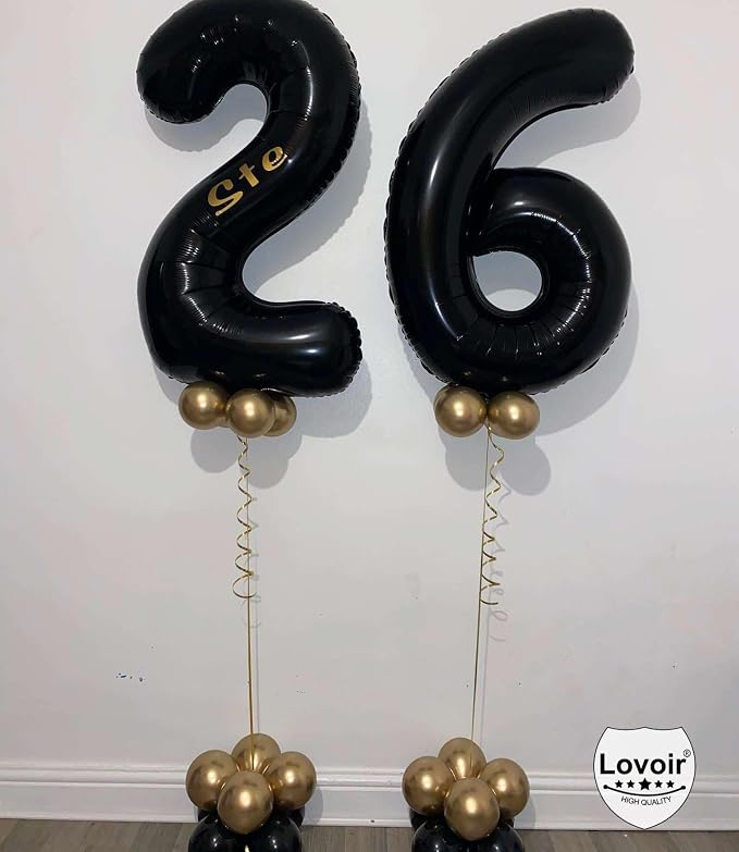 Black 28 Number Balloons, 40 Inch Giant Number 28 Balloons Foil Mylar Helium - Image 5