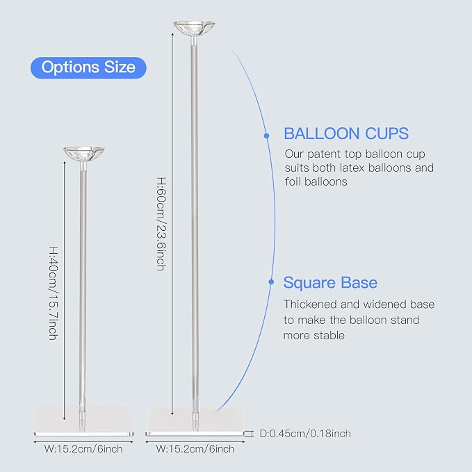 TekXYZ 23.6" Clear Acrylic Balloon Stand - Image 3