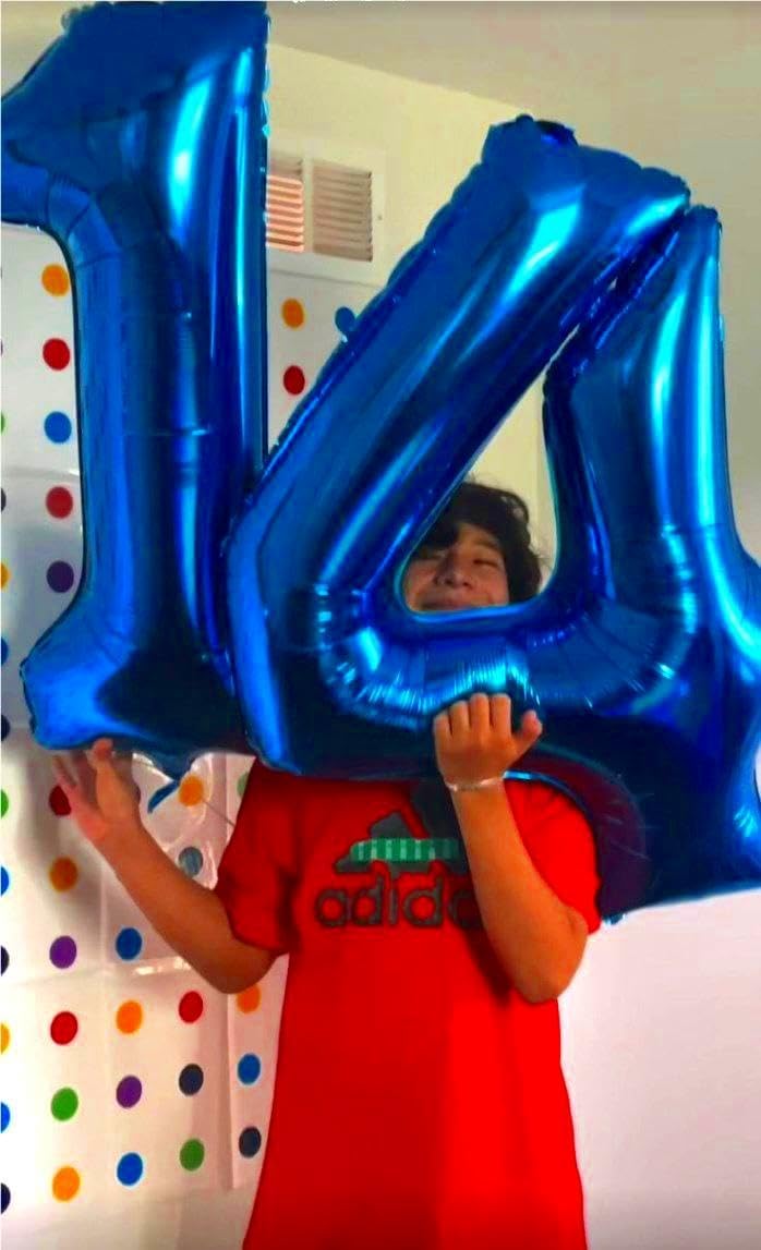 40 Inch Navy Blue Large Number 4 Birthday Balloon, Giant Number Four 14 24 34 40 44 Balloons, Foil Mylar Big Balloons for Anniversary Graduation Supplies Decorations