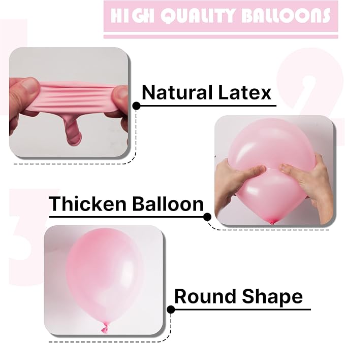 PartyWoo Baby Pink Balloons 101pcs Pastel Pale Light Pink Color | Balloons - Image 7
