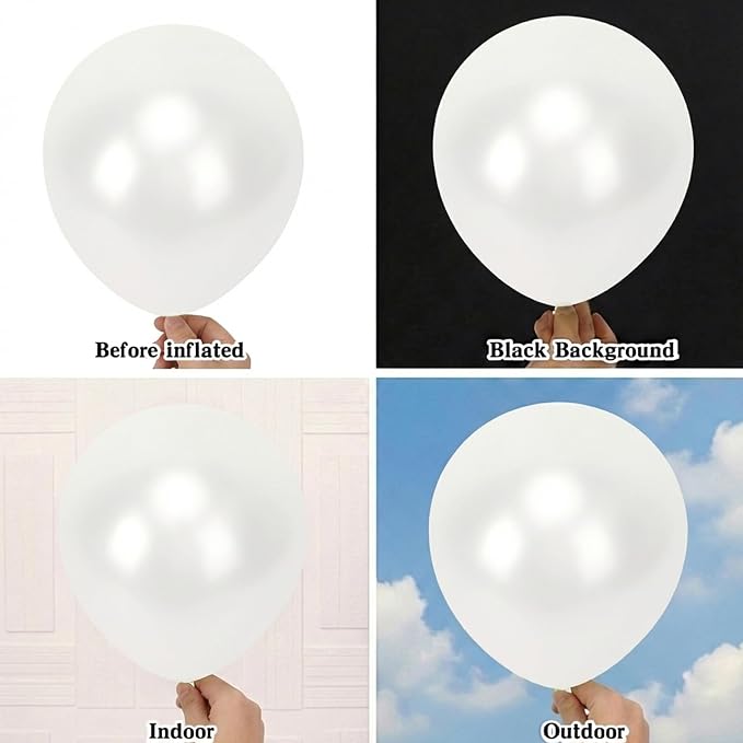 RUBFAC Pearl White Balloons Arch Kit Different Sizes 18 12 10 5 Inch 154pcs | - Image 3