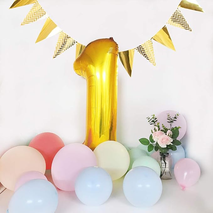 TONIFUL 40 Inch Gold Number 1 Balloons Large Foil 1st Birthday Decorations | - Image 3