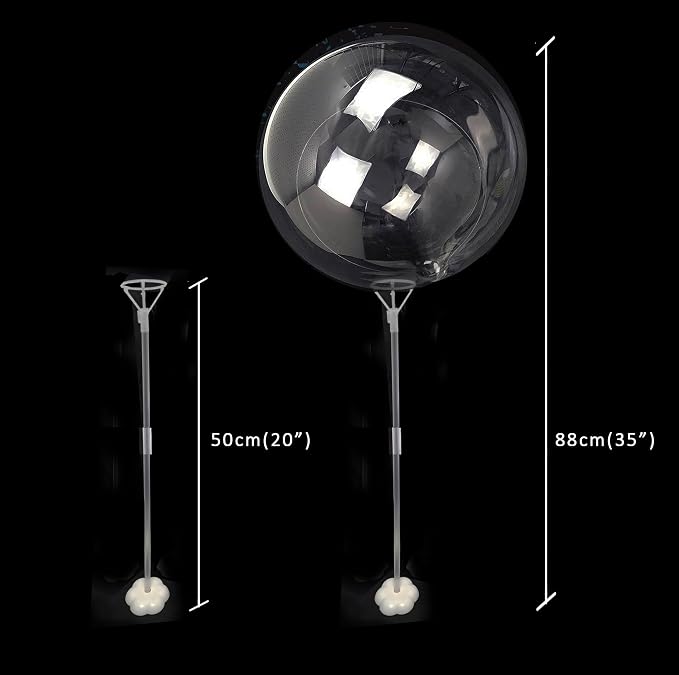 Clear Transparent Balloon Sticks and Stands 10pc set, reusable balloon sticks - Image 3