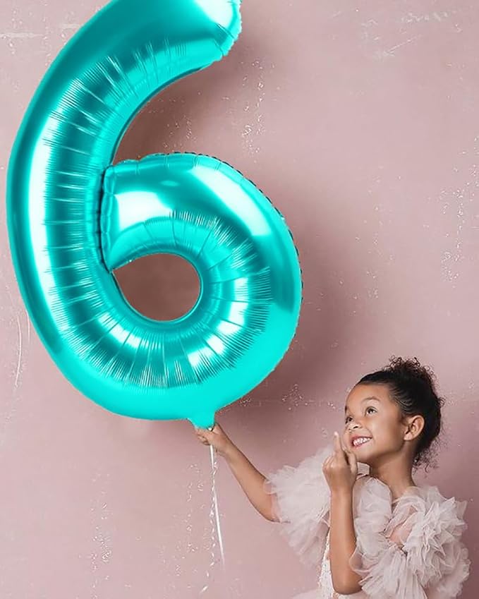 Number Balloons Teal Blue 9 Balloon 40 inch - Image 3