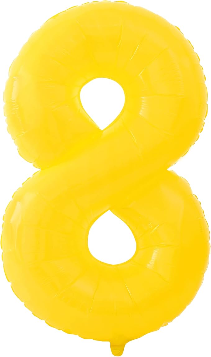 KatchOn Yellow Number 8 Balloon 40 Inch, 8 Balloon | 8th Birthday Decorations by KatchOn