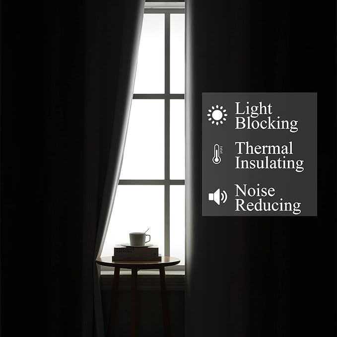 Purple and Greyish White Room Darkening Blackout Curtains 84 Inches Long - Image 3