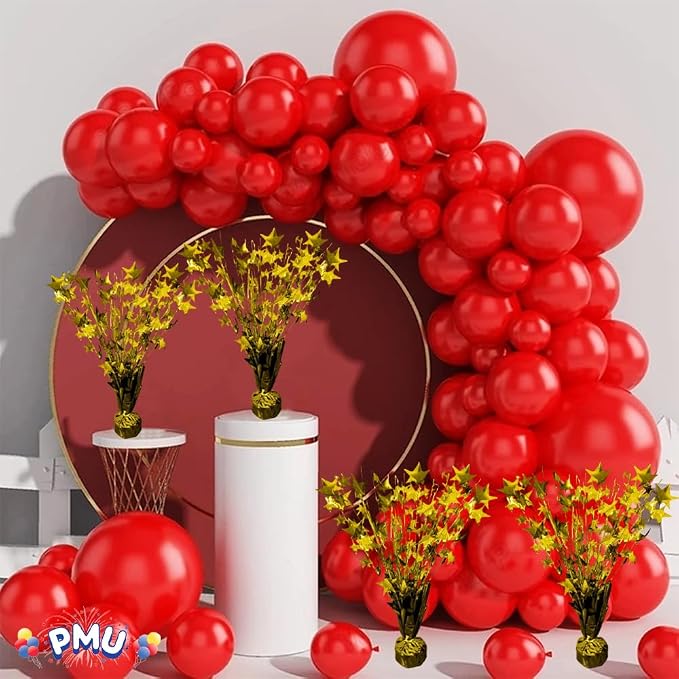 PMU 6 Pack Bursting Star Metallic Foil Spray Centerpiece- Gold Balloon Weights - Image 9