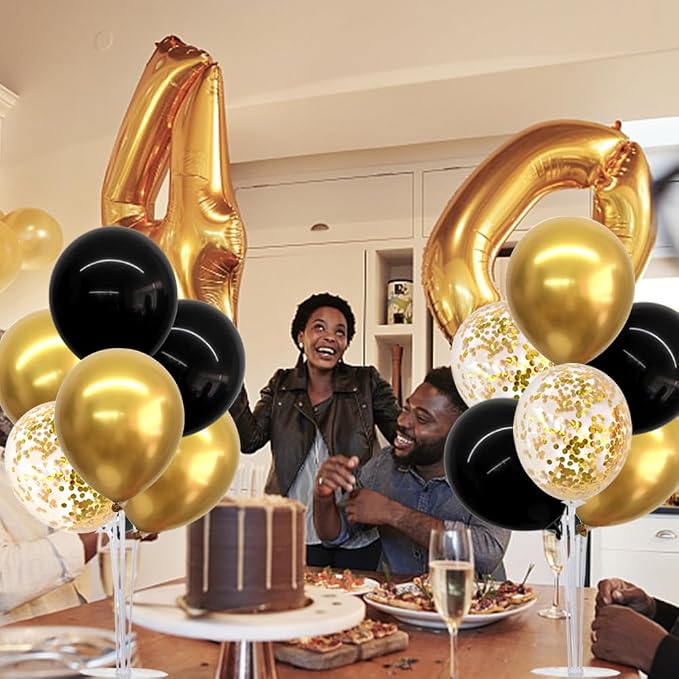 TONIFUL 4 Set Black Gold Balloon Stand Balloon Centerpieces - Image 6