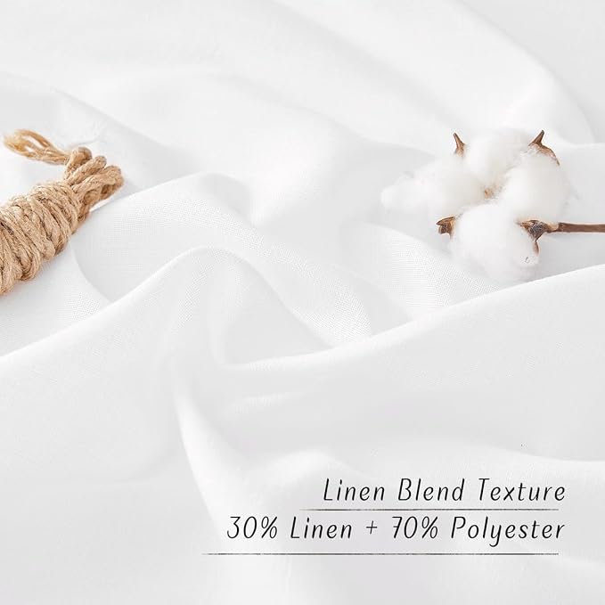 NICETOWN White Linen Curtains 102 inches Long - Image 4