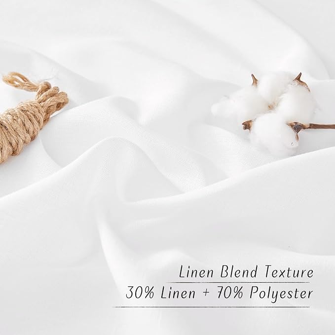 NICETOWN White Linen Curtains 108 inches Long - Image 4