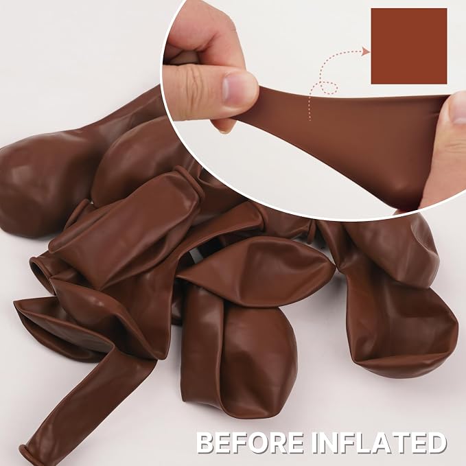 PartyWoo Dark Brown Balloons 140pcs Boho Neutral Coffee Tan Color | 18 12 10 5 - Image 2