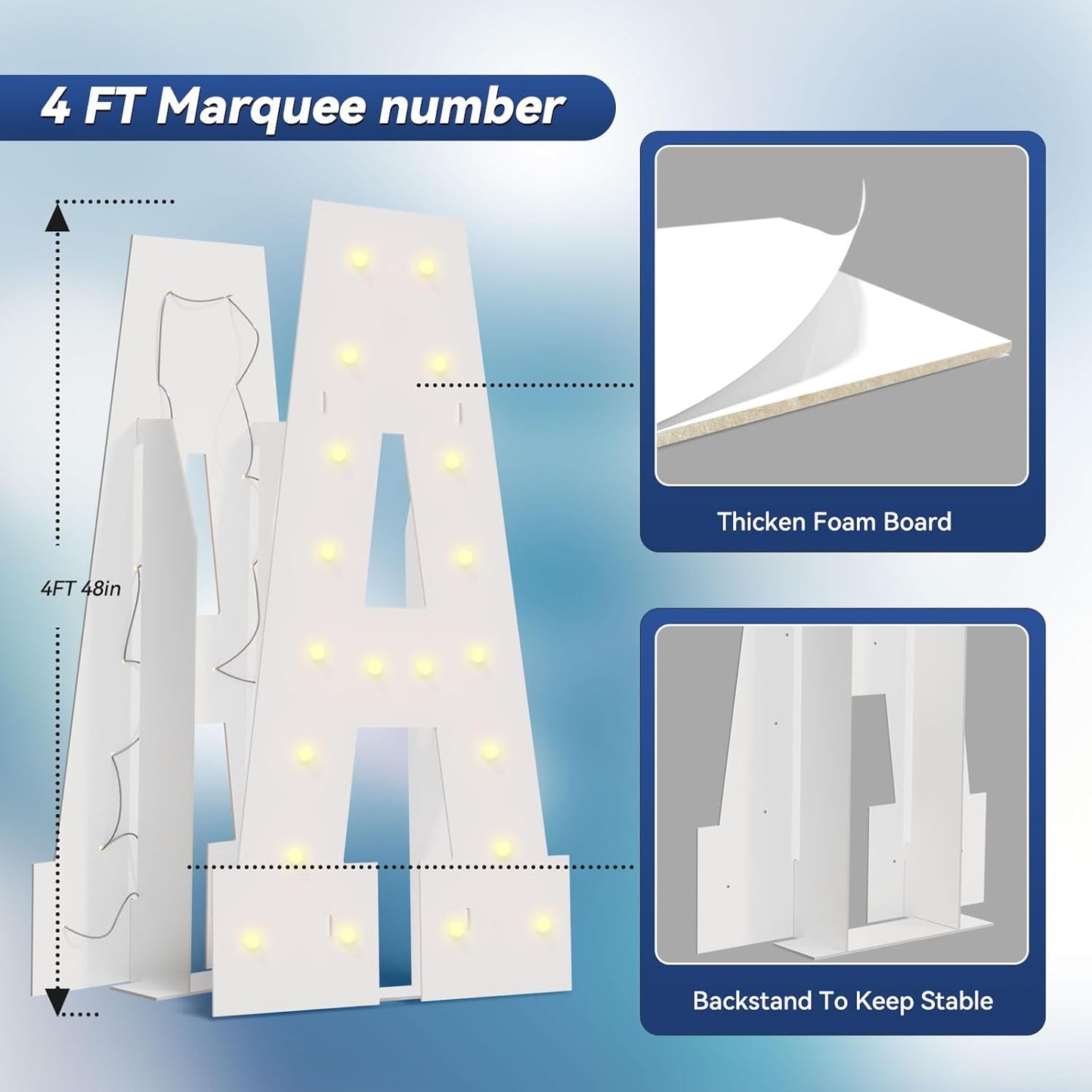 4FT Marquee Light Up Letters - Large Marquee Letters 4 Feet Tall for Birthday Party Decorations, Big Letter for Wedding Event Marry Me Baby Shower Bridal Shower, Letter R