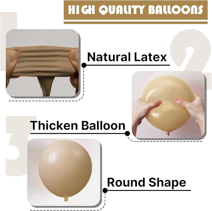 PartyWoo Cream Balloons 50pcs Beige Ivory Nude Neutral Boho Fall Color | 12 - Image 8