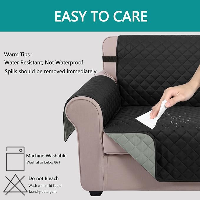 U-NICE HOME Reversible Oversized 28''Chair Covers, Pet Friendly, Elastic Straps - Image 4