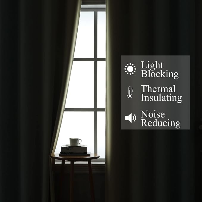Aqua and Beige Ombre Blackout Curtains 72 Inches Length - Image 3