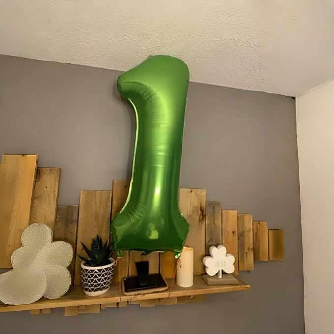 40'' Green Number 7 Balloons, Giant Self Inflating Foil Number Balloons Set 0-9 - Image 6